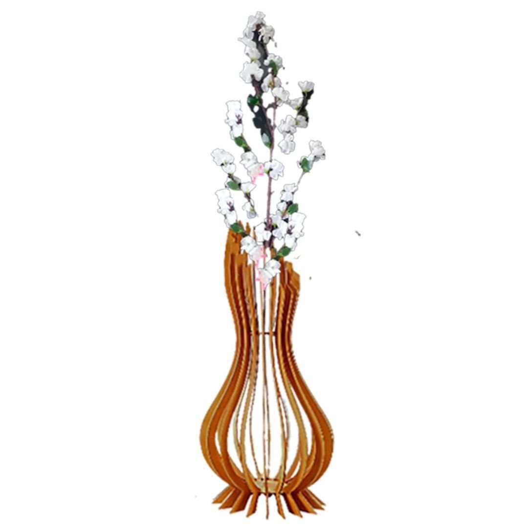Vaso de Chão Decorativo Grande Ana Maria Mdf:mdf Cru/60x18cm