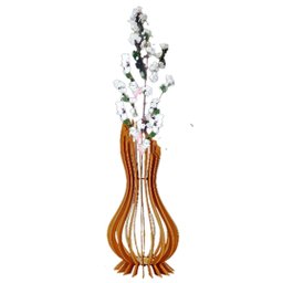 Vaso de Chão Decorativo Grande Ana Maria Mdf:mdf Cru/60x18cm - 1