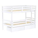 Ver imagem 2 de Beliche Infantil Eco com 02 Gavetas e Grade de Proteção Madeira Maciça Branco Mobilistore