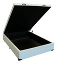 Ver imagem 1 de Cama Box Baú Casal Reforçada Fabricação Própria - Corino Branco