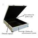 Ver imagem 3 de Cama Box Baú Casal Reforçada Fabricação Própria - Corino Branco