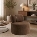 Ver imagem 2 de Poltrona Orgânica Moderna Decorativa para Sala Suede:Suede Marrom