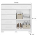 Ver imagem 3 de Guarda Roupa Solteiro Doble 04 Portas e Cômoda Xangai Branco - Móveis Albatroz
