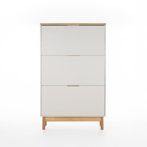 Sapateira Kaki 3 Portas 86 Cm X 34 Cm Tauari / Off White Suave