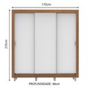Ver imagem 3 de Guarda-Roupa Casal Madesa Lyon 3 Portas de Correr 2 Gavetas com Pés Rustic/Branco Cor:Rustic/Branco