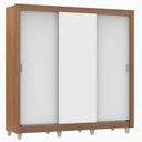 Ver imagem 2 de Guarda-Roupa Casal Madesa Lyon 3 Portas de Correr 2 Gavetas com Pés Rustic/Branco Cor:Rustic/Branco