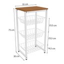 Ver imagem 2 de Fruteira de Chão 3 Cestos 75 Cm Li035 Canela Branco Kpb