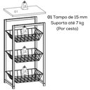 Ver imagem 3 de Fruteira de Chão 3 Cestos 75 Cm Li035 Canela Branco Kpb