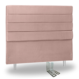 Cabeceira Casal Estofada 140cm Carla Horizontal Veludo com Frames:rosa - 2