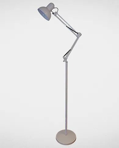 Luminária Chão Pedestal Articulada Tipo Coluna Branco Office Lamp - 3