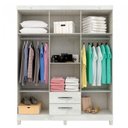 Ver imagem 4 de Cômoda Gaveteiro e Guarda Roupa 6 Portas Baby Kids Branco Brilho – Incorplac