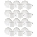 Ver imagem 1 de Jogo 12 Xicaras com Píres Porcelana 240ml Paola Tramontina Cozinha Servir Chá Café