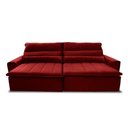 Ver imagem 4 de Sofá Retrátil Reclinável Patagônia 2,10m Suede Velut Vermelho Molas no Assento - King House