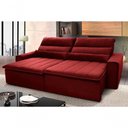 Ver imagem 1 de Sofá Retrátil Reclinável Patagônia 2,10m Suede Velut Vermelho Molas no Assento - King House