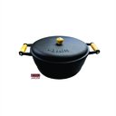 Ver imagem 4 de Panela Caçarola de Ferro Grande 5 Litros Alça Madeira 28cm