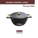 Ver imagem 2 de Panela Caçarola de Ferro Grande 5 Litros Alça Madeira 28cm