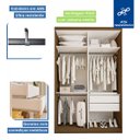 Ver imagem 4 de Guarda-roupa Solteiro 2 Porta de Correr 2 Gavetas Salvador - Freijó