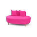 Ver imagem 1 de Sofá Feijão 2 Lugares 115cm Rosa Veludo do Lar Móveis