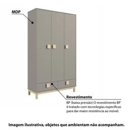 Guarda Roupa Infantil Eleva com 3 Portas - Gianduia - 2 Guarda Roupa Infantil Eleva com 3 Portas - Gianduia - 2