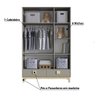 Guarda Roupa Infantil Eleva com 3 Portas - Gianduia - 5
