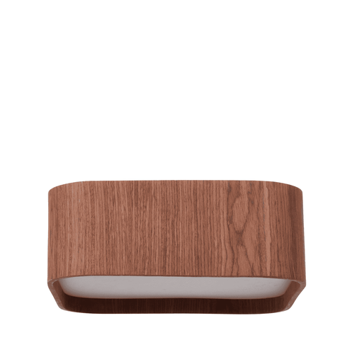 Lustre Plafon Madeira Arredondado 25x25cm 1 Luz - Imbuia