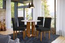 Ver imagem 1 de Conjunto Sala de Jantar Mesa Isabela 1,00x1,00m com 4 Cadeiras Amanda Ype/off White/veludo Azul