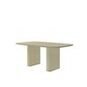 Mesa de Jantar Lintz com Vidro 184 cm – Off White Fosco c/ Dourado - 2