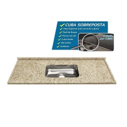 Pia de Cozinha Granito Ornamental 150cm Cuba Inox Sobreposta:ornamental - 3