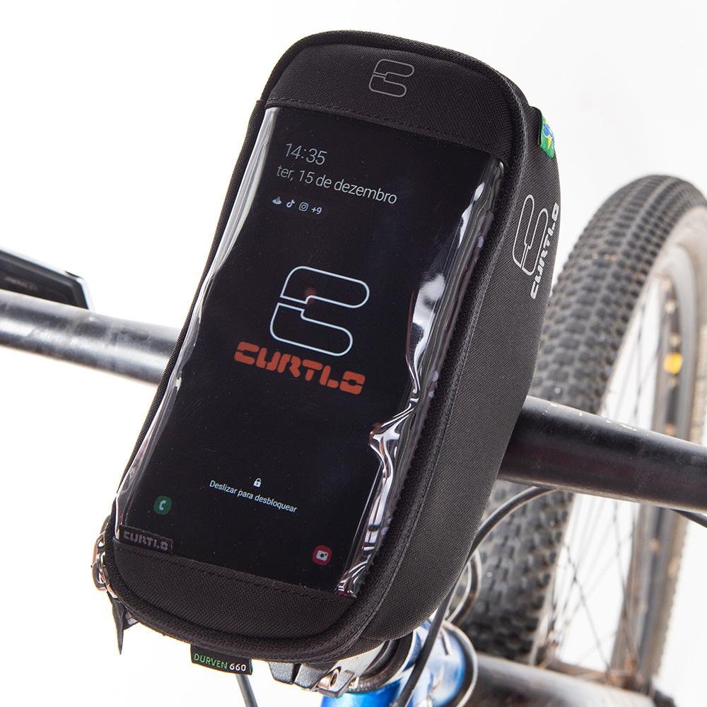 Bolsa de Guidão para Bicicleta Curtlo Bag Bike Impermeável Touch Phone Plus 0,5l Preto - 5