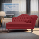 Ver imagem 2 de Recamier Sofá Esquerdo Larissa 120cm Sala Suede Vermelho Bordo - Incasa Decor