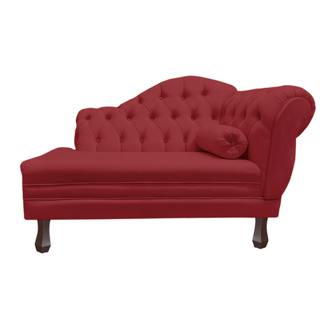 Recamier Sofá Esquerdo Larissa 120cm Sala Suede Vermelho Bordo - Incasa Decor