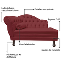 Ver imagem 5 de Recamier Sofá Esquerdo Larissa 120cm Sala Suede Vermelho Bordo - Incasa Decor
