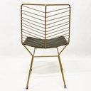 Ver imagem 4 de Cadeira Cozinha Bertoia Retrô cor Dourado fosco assento preto - Poltronas do Sul