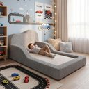 Ver imagem 6 de Cama Montessoriana Solteiro Cloud 118x220cm Xpand Tech Bouclê Cinza Claro Cama Inbox