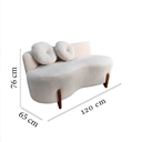 Ver mais imagens de Namoradeira Sofá Feijão Lounge 120cm Orgânica Bouclé Bege