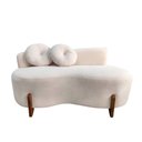 Ver imagem 4 de Namoradeira Sofá Feijão Lounge 120cm Orgânica Bouclé Bege
