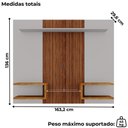Ver imagem 3 de Painel Suspenso Tv 55 Pol 163 Cm Atlas Off White Naturalle Bechara
