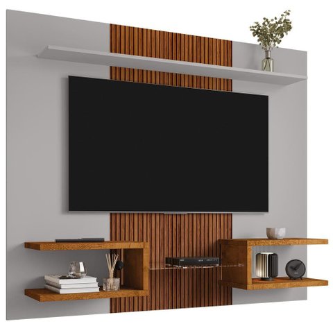 Painel Suspenso Tv 55 Pol 163 Cm Atlas Off White Naturalle Bechara
