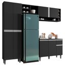 Ver imagem 1 de Cozinha Compacta Ravena Balcão 3 Portas + Paneleiro 4 Portas Preto