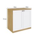 Ver imagem 3 de Cômoda 79 Cm X 77,5 Cm para Quarto com 2 Portas 100% Mdf Cor:savana com Branco
