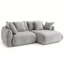 Ver imagem 3 de Sofá Cama Modular Orgânico Retrátil 3 Lugares com Almofadas 200cm Malibu