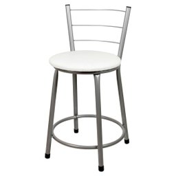 Banqueta Baixa para Cozinha Epoxi Cinza:branco - 1