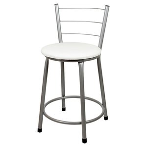 Banqueta Baixa para Cozinha Epoxi Cinza:branco