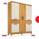 Ver imagem 3 de Guarda-Roupa Casal 6 Portas 159,6cm x 201cm Mauá Marrom/Cinamon/Off-White