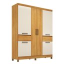 Ver imagem 2 de Guarda-Roupa Casal 6 Portas 159,6cm x 201cm Mauá Marrom/Cinamon/Off-White