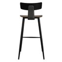 Ver imagem 5 de Kit 2 Banquetas Altas Analu Rivatti 100cm (alt) Assento Encosto Pp Preto Detalhe Pu Cinza Base Aço
