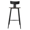 Ver imagem 3 de Kit 2 Banquetas Altas Analu Rivatti 100cm (alt) Assento Encosto Pp Preto Detalhe Pu Cinza Base Aço