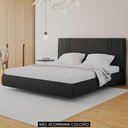 Ver imagem 2 de Cama King Flutuante com Cabeceira 195cm Lyra Sintético Preto S05 - Mpozenato