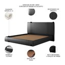 Ver imagem 3 de Cama King Flutuante com Cabeceira 195cm Lyra Sintético Preto S05 - Mpozenato