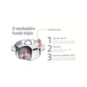 Ver imagem 7 de Caçarola Tramontina Solar Rasa em Aço Inox Fundo Triplo com Tampa e Alças 24 Cm 4,7 L Tramontina